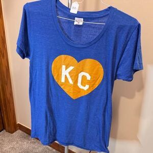 XL Vintage Charlie Hustle Blue KC Royals Heart T-Shirt